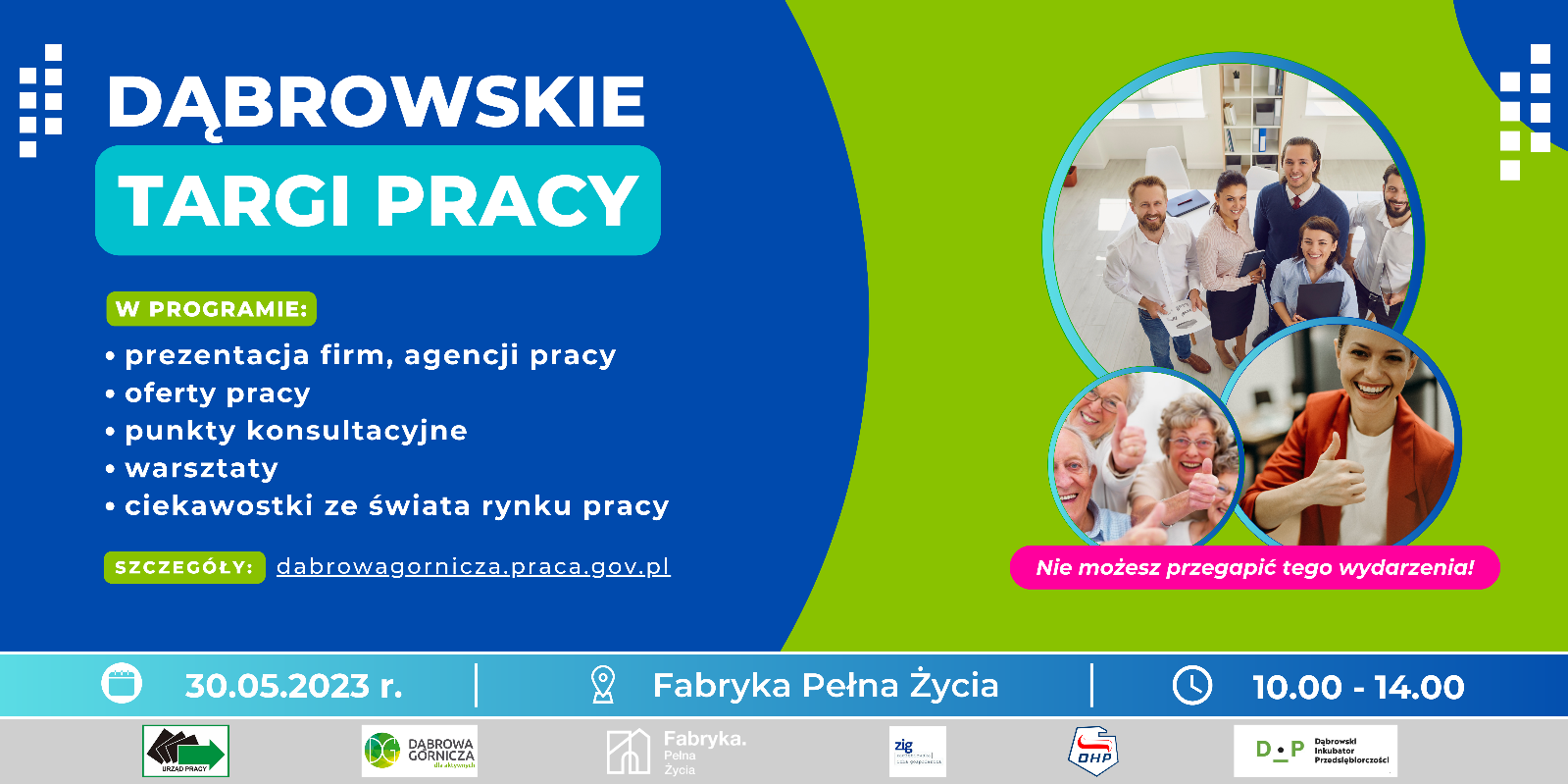 Baner Dąbrowskich Targów Pracy