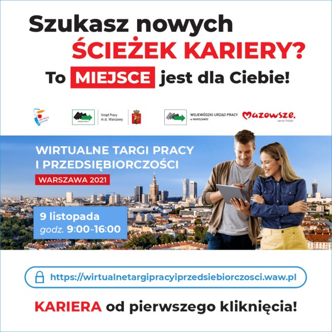 Wirtualne Targi Pracy i Przedsiębiorczości Warszawa 2021!